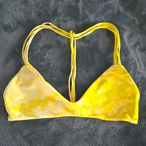 Mikoh Yellow Tie-Dye Bikini Top